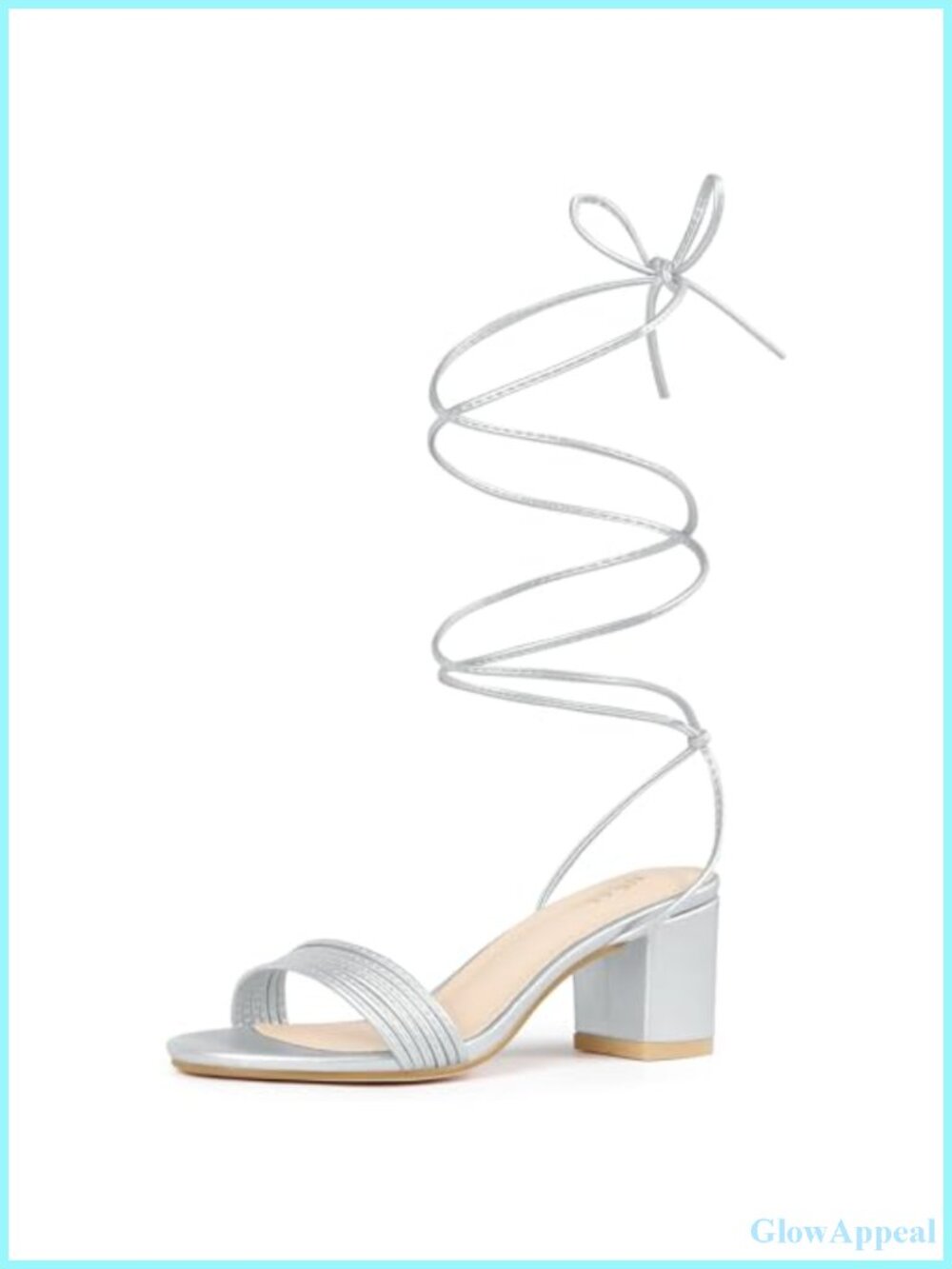 Faux Leather Strappy Lace Up Block Heel Sandals Open Toe Party Heels